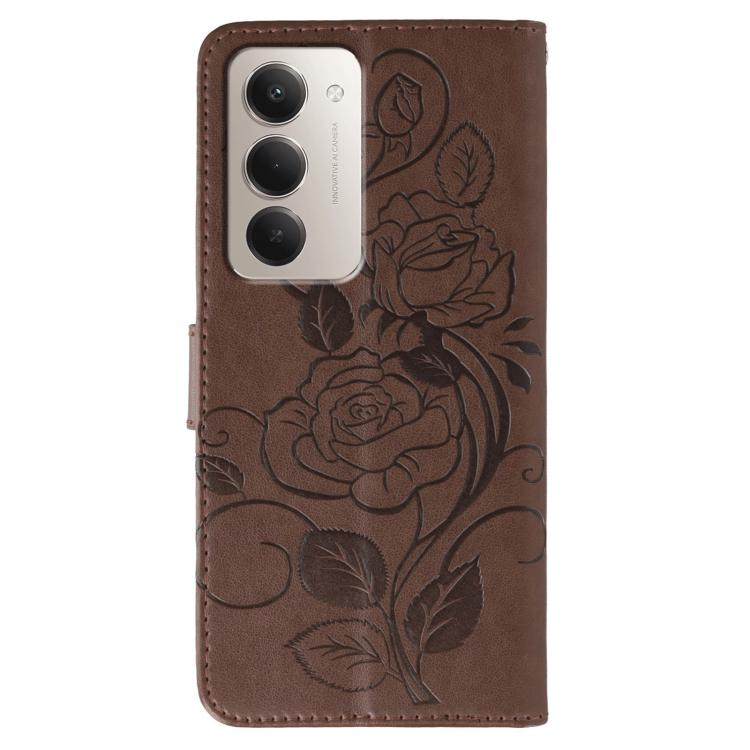 For Redmi 15 5G / 4G EU 171mm Rose Butterfly Embossed Leather Phone Case