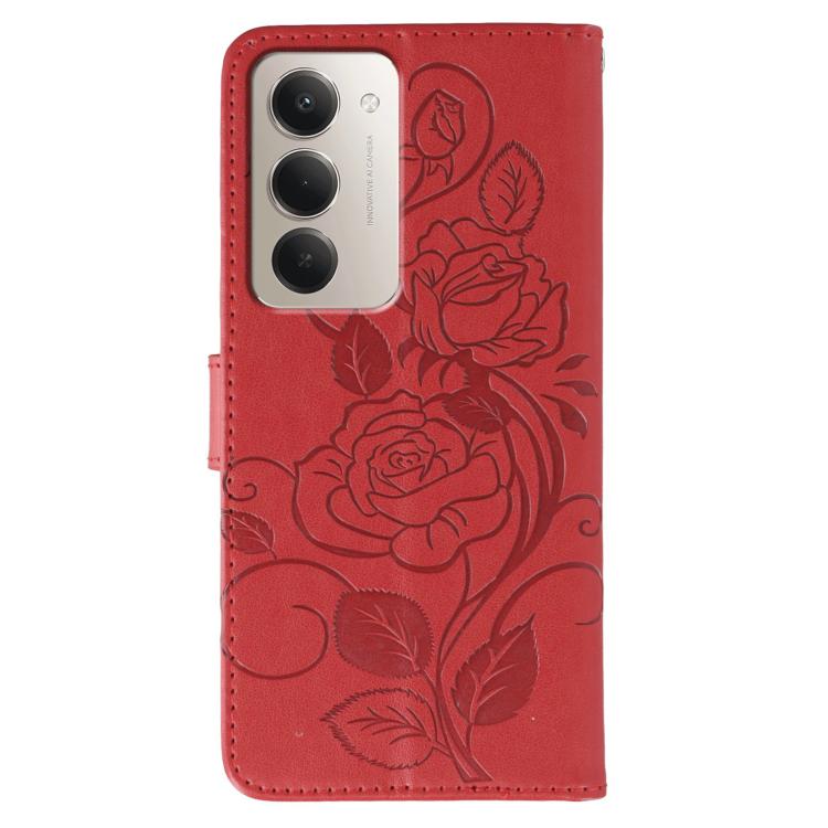 For Redmi 15 5G / 4G EU 171mm Rose Butterfly Embossed Leather Phone Case