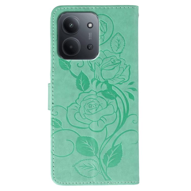 For Redmi 15C 5G / 4G Global 171mm Rose Butterfly Embossed Leather Phone Case
