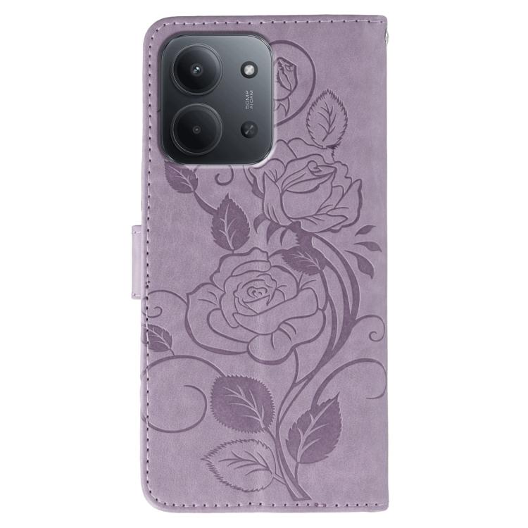 For Redmi 15C 5G / 4G Global 171mm Rose Butterfly Embossed Leather Phone Case