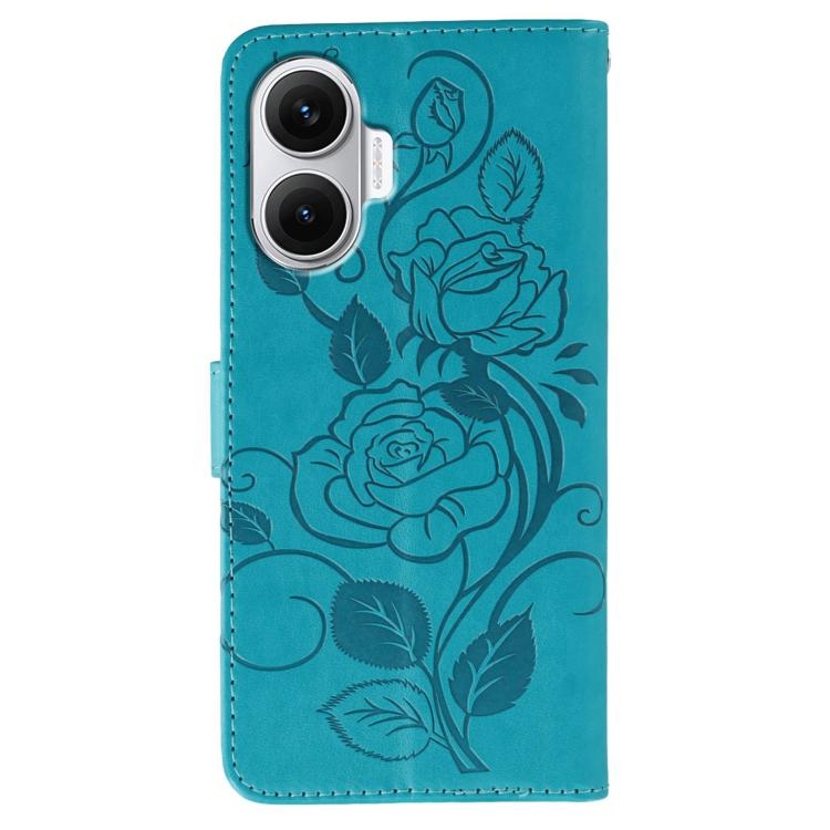 For Redmi Turbo 4 Pro 5G / Poco F7 Rose Butterfly Embossed Leather Phone Case