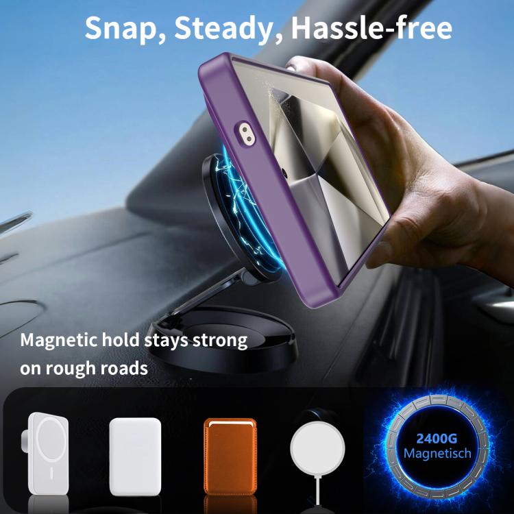 For Samsung Galaxy S25 Ultra 5G Frosted Holder PC Hybrid TPU MagSafe Phone Case