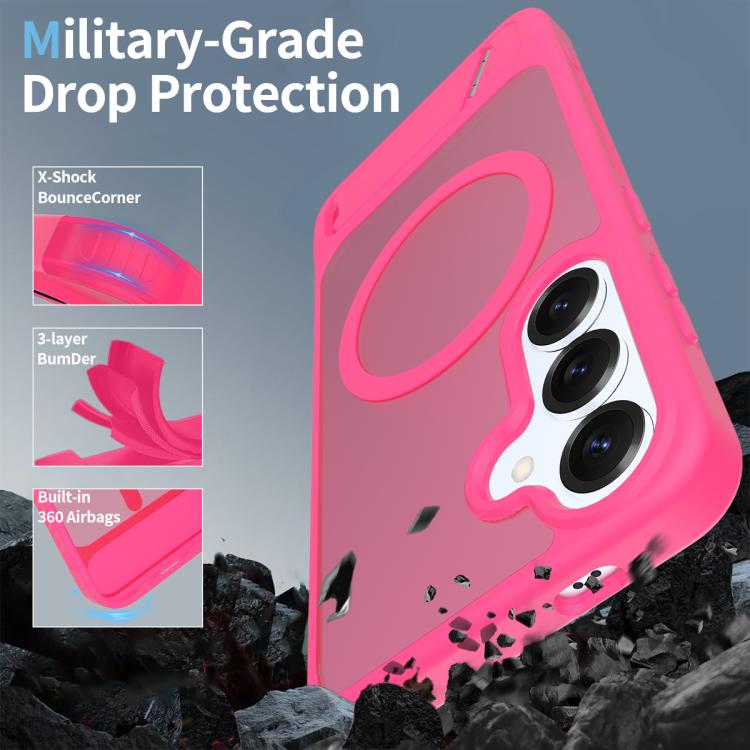 For Samsung Galaxy S25 5G Frosted Holder PC Hybrid TPU MagSafe Phone Case