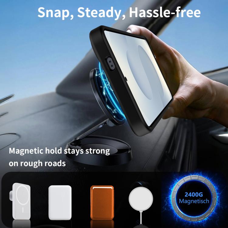 For Samsung Galaxy S24+ 5G Frosted Holder PC Hybrid TPU MagSafe Phone Case