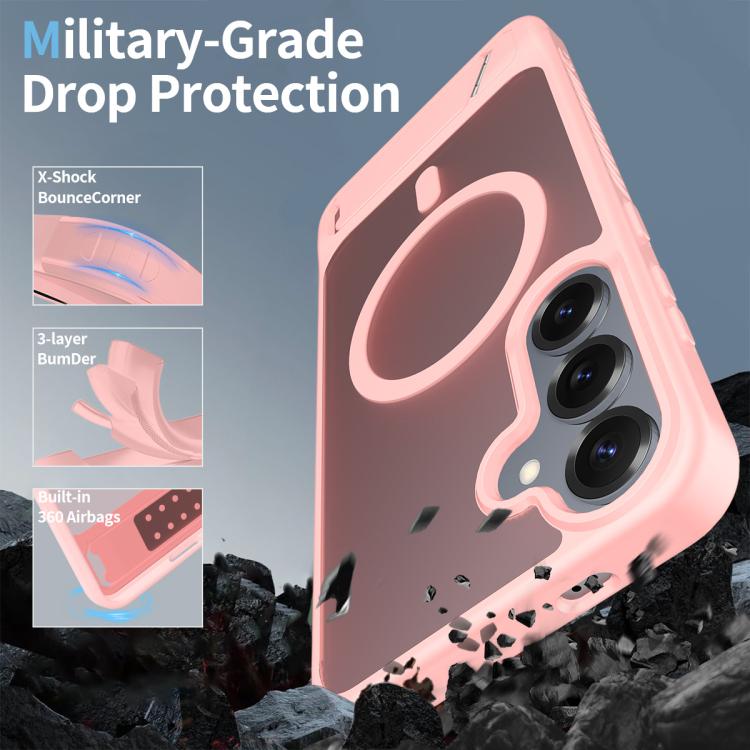 For Samsung Galaxy S24+ 5G Frosted Holder PC Hybrid TPU MagSafe Phone Case