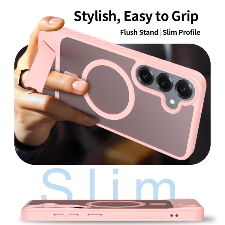 For Samsung Galaxy S24+ 5G Frosted Holder PC Hybrid TPU MagSafe Phone Case