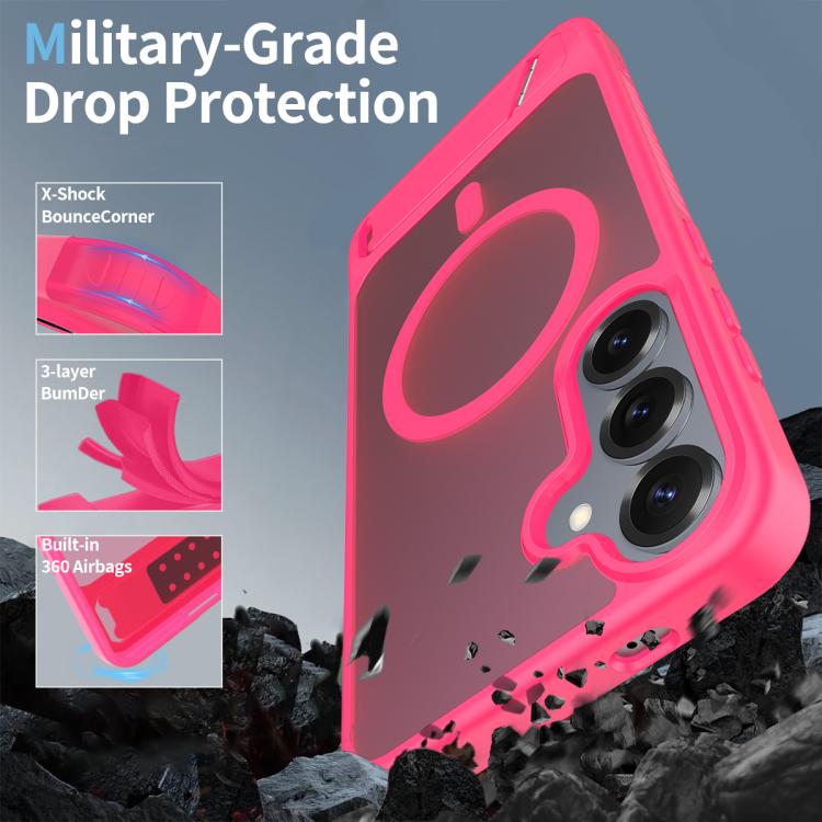 For Samsung Galaxy S24+ 5G Frosted Holder PC Hybrid TPU MagSafe Phone Case
