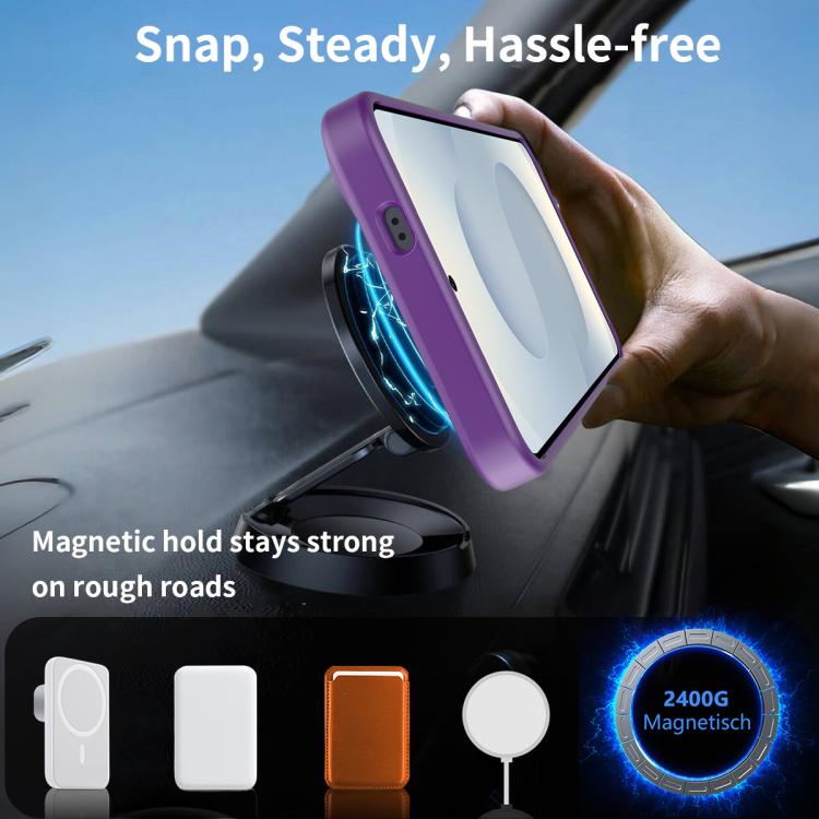 For Samsung Galaxy S24+ 5G Frosted Holder PC Hybrid TPU MagSafe Phone Case