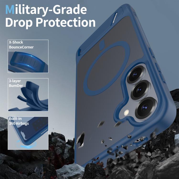 For Samsung Galaxy S24+ 5G Frosted Holder PC Hybrid TPU MagSafe Phone Case