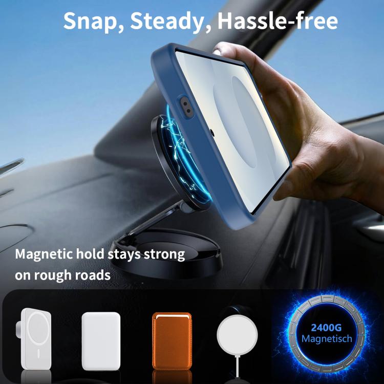 For Samsung Galaxy S24+ 5G Frosted Holder PC Hybrid TPU MagSafe Phone Case