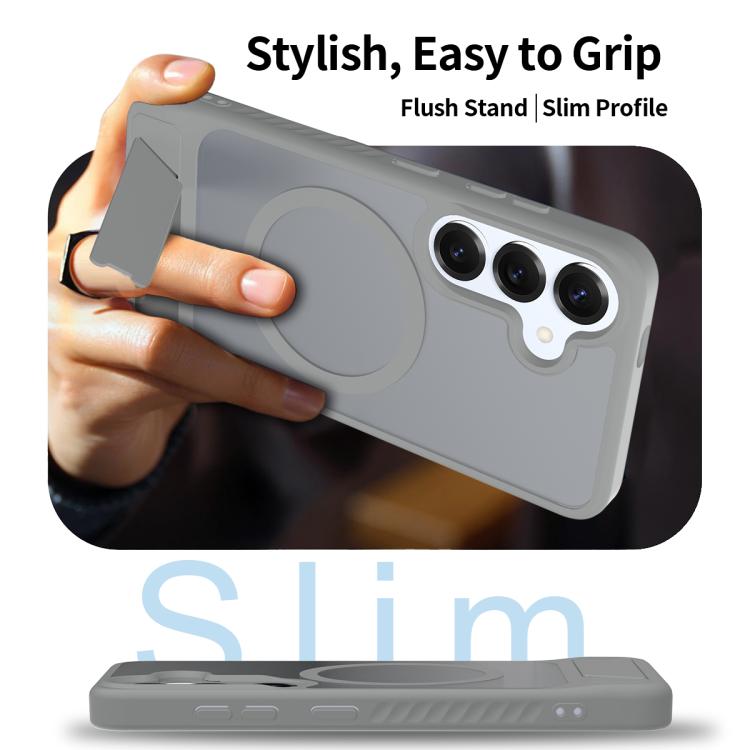 For Samsung Galaxy S23 5G Frosted Holder PC Hybrid TPU MagSafe Phone Case