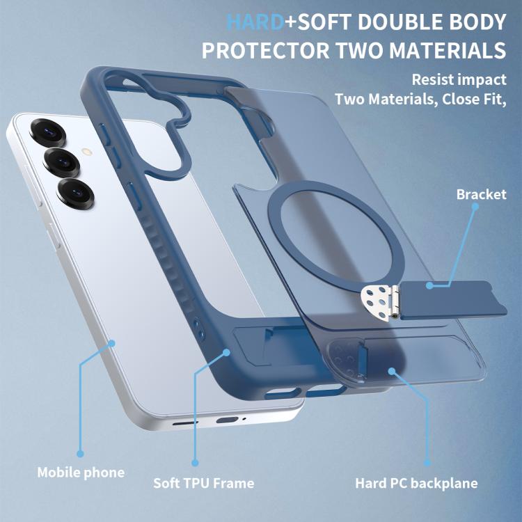For Samsung Galaxy S23 5G Frosted Holder PC Hybrid TPU MagSafe Phone Case