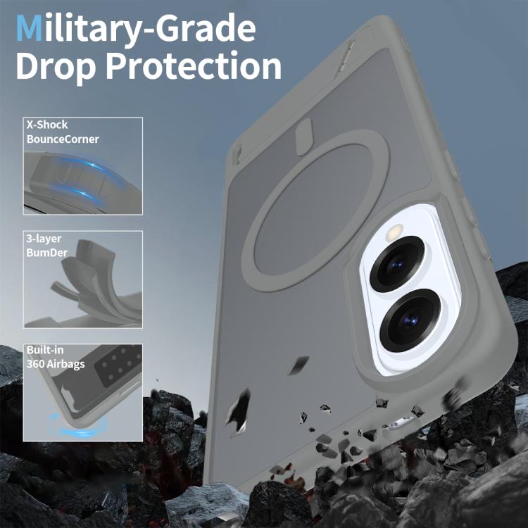 For Samsung Galaxy S25 Edge 5G Frosted Holder PC Hybrid TPU MagSafe Phone Case