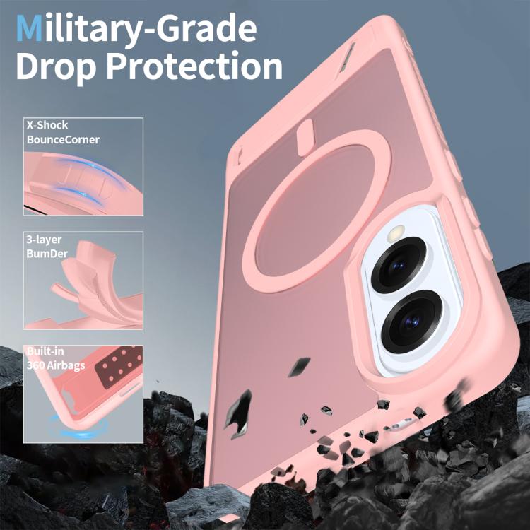 For Samsung Galaxy S25 Edge 5G Frosted Holder PC Hybrid TPU MagSafe Phone Case