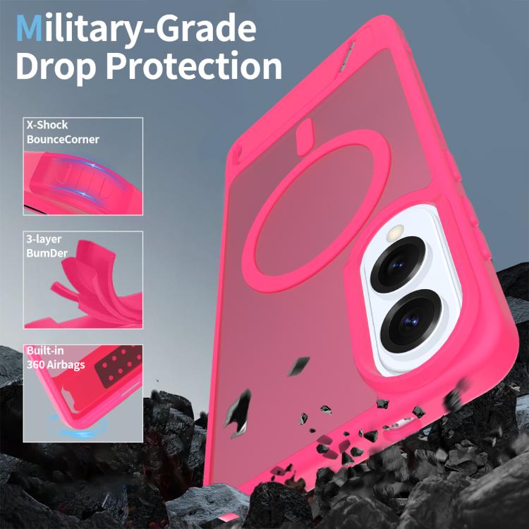 For Samsung Galaxy S25 Edge 5G Frosted Holder PC Hybrid TPU MagSafe Phone Case