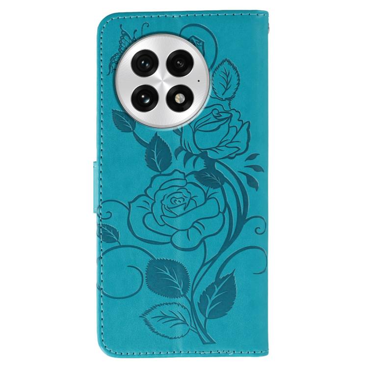 For OnePlus 13 Rose Butterfly Embossed Leather Phone Case