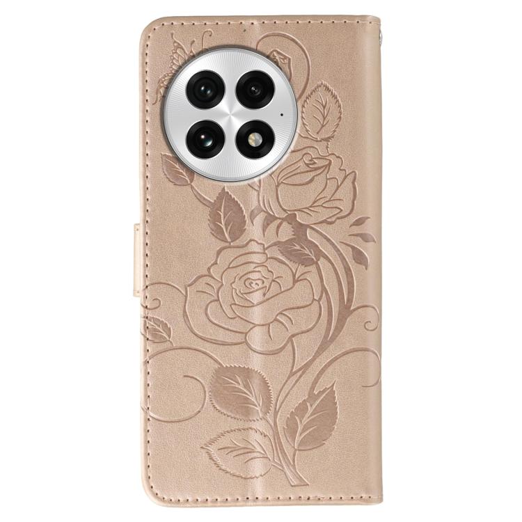 For OnePlus 13 Rose Butterfly Embossed Leather Phone Case