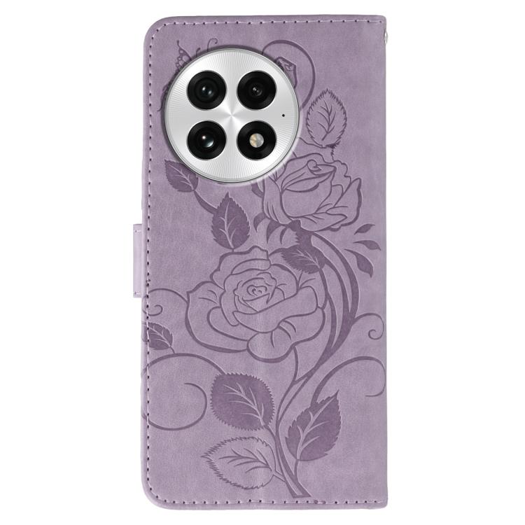 For OnePlus 13 Rose Butterfly Embossed Leather Phone Case