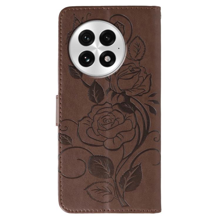 For OnePlus 13 Rose Butterfly Embossed Leather Phone Case