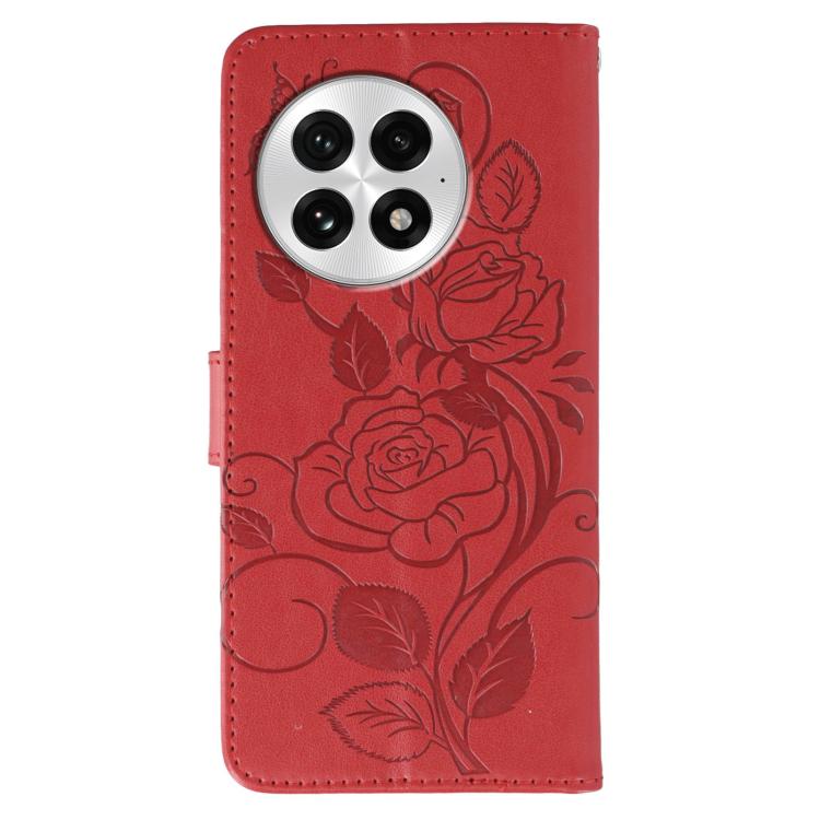 For OnePlus 13 Rose Butterfly Embossed Leather Phone Case