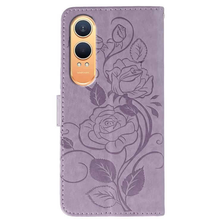 For OnePlus Nord CE4 Lite Global Rose Butterfly Embossed Leather Phone Case