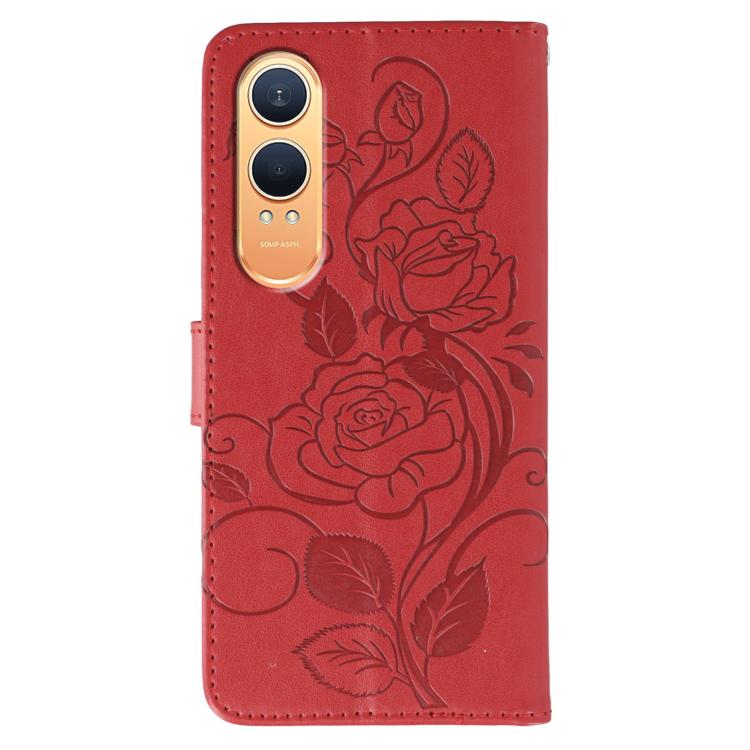 For OnePlus Nord CE4 Lite Global Rose Butterfly Embossed Leather Phone Case