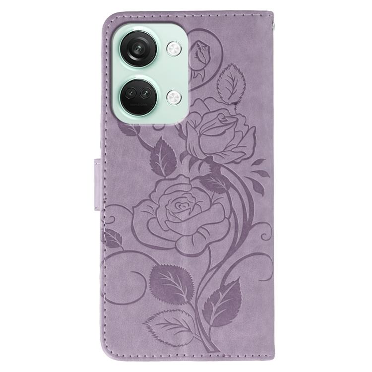 For OnePlus Nord 3 5G / Ace 2V Rose Butterfly Embossed Leather Phone Case