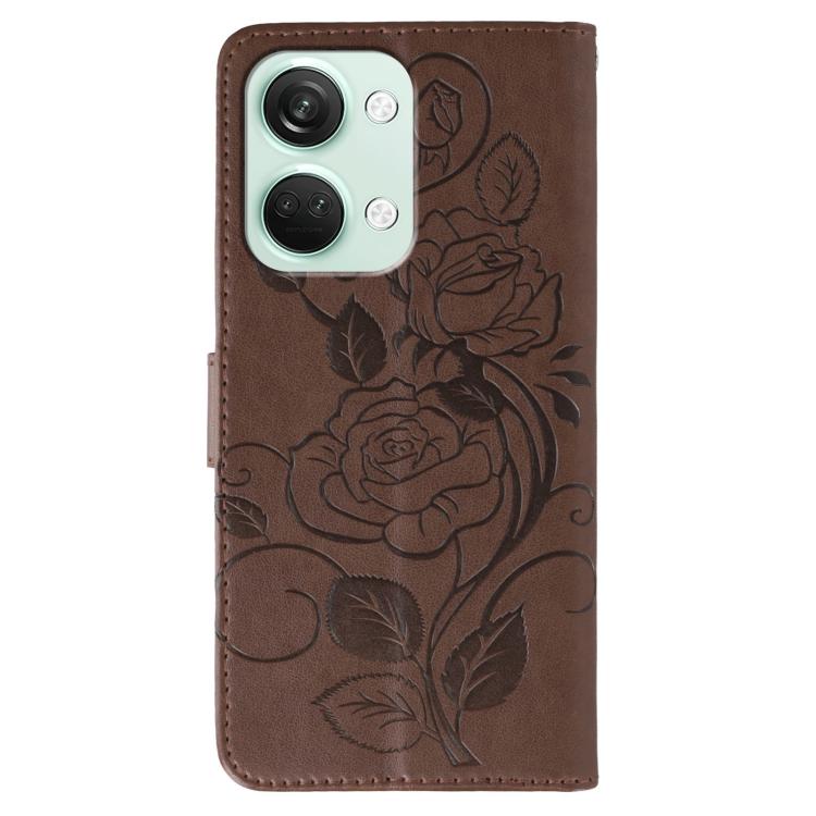 For OnePlus Nord 3 5G / Ace 2V Rose Butterfly Embossed Leather Phone Case