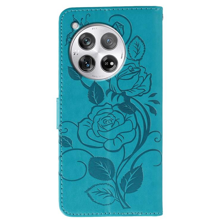 For OnePlus 12 Rose Butterfly Embossed Leather Phone Case