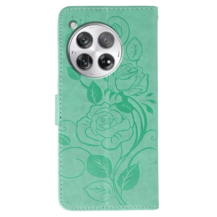 For OnePlus 12 Rose Butterfly Embossed Leather Phone Case