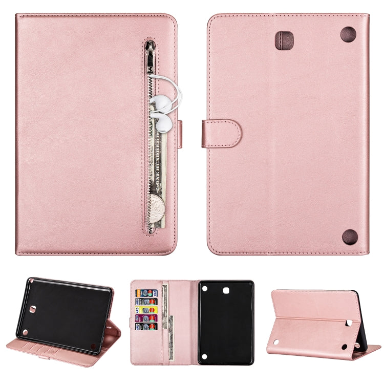 For Samsung Galaxy Tab A8.0 (2015) T35 Fashion Calf Texture Zipper Horizontal Flip Leather Case with Stand & Card Slots & Wallet & Wake-up / Sleep Function