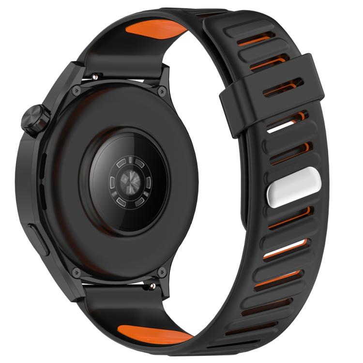 22mm Slanted Hole Two Color Silicone Watch Band