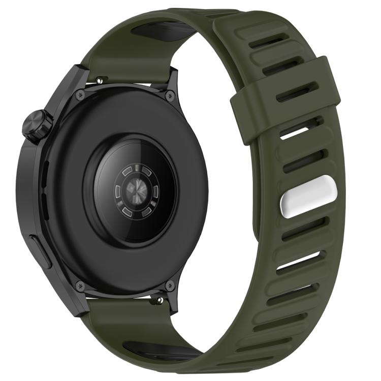 22mm Slanted Hole Two Color Silicone Watch Band