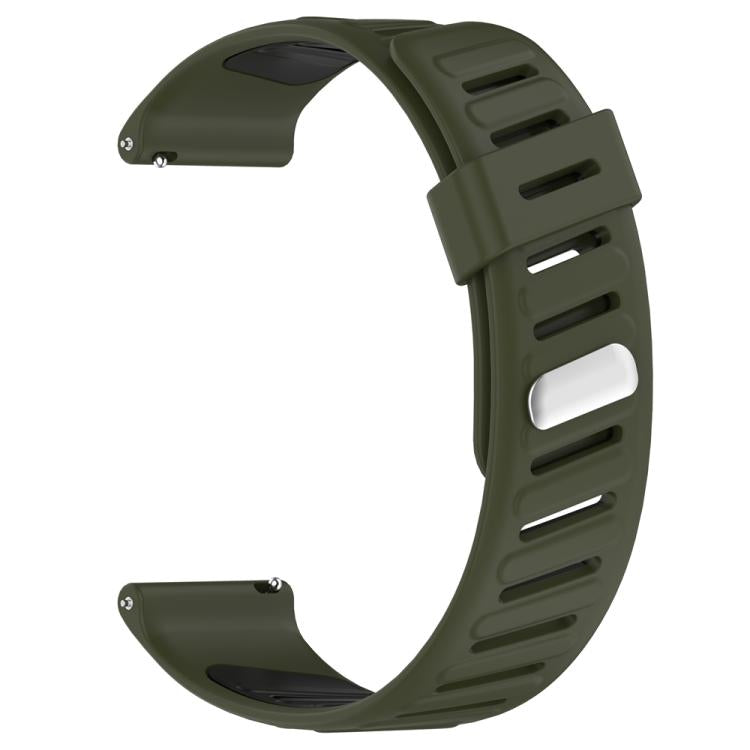 22mm Slanted Hole Two Color Silicone Watch Band