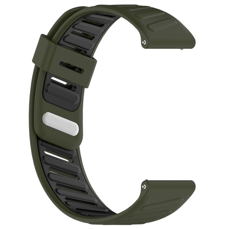 22mm Slanted Hole Two Color Silicone Watch Band