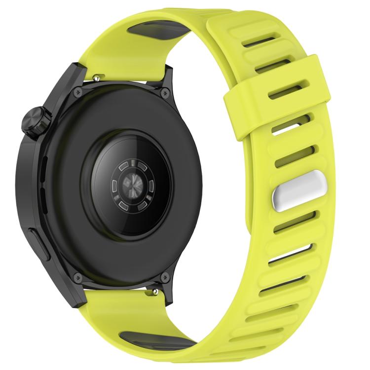 22mm Slanted Hole Two Color Silicone Watch Band