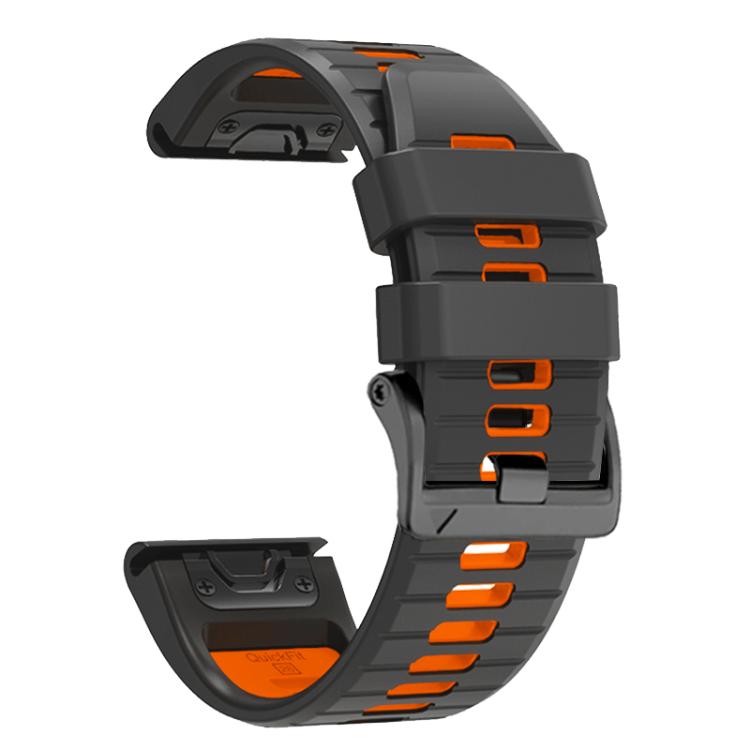For Garmin 26mm Two Color Screw Buckle Quick Release Silicone Watch Band
