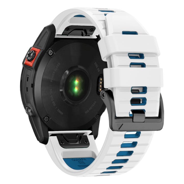 For Garmin 22mm Two Color Screw Buckle Quick Release Silicone Watch Band