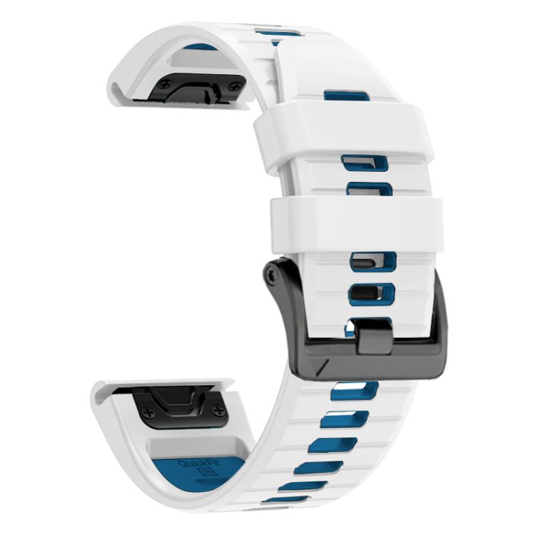 For Garmin 22mm Two Color Screw Buckle Quick Release Silicone Watch Band