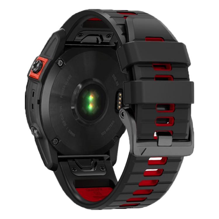 For Garmin 22mm Two Color Screw Buckle Quick Release Silicone Watch Band