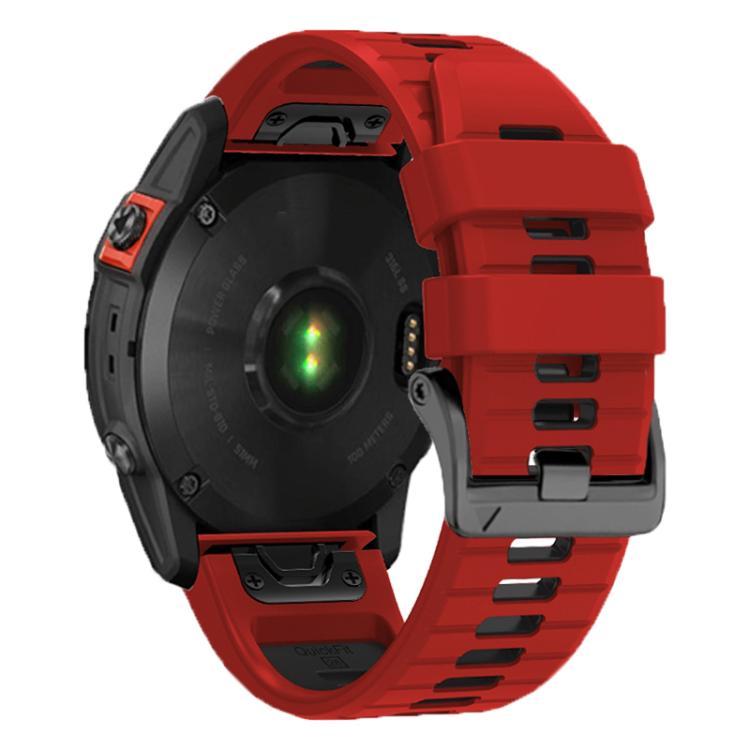For Garmin 22mm Two Color Screw Buckle Quick Release Silicone Watch Band