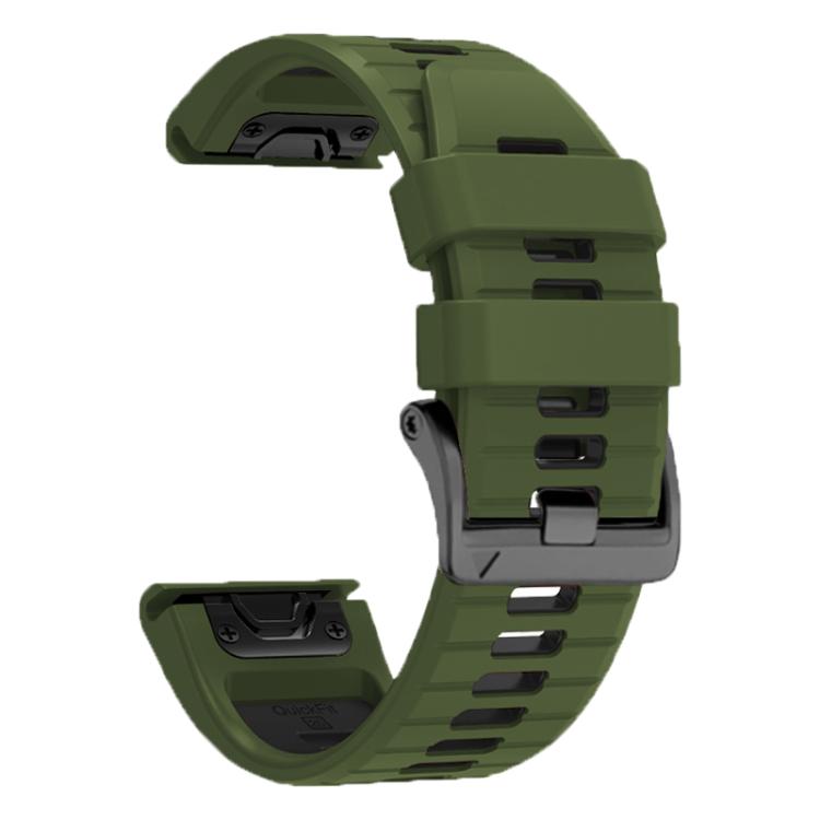 For Garmin 22mm Two Color Screw Buckle Quick Release Silicone Watch Band