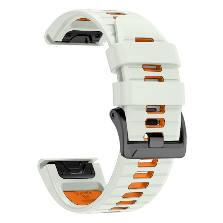 For Garmin 22mm Two Color Screw Buckle Quick Release Silicone Watch Band
