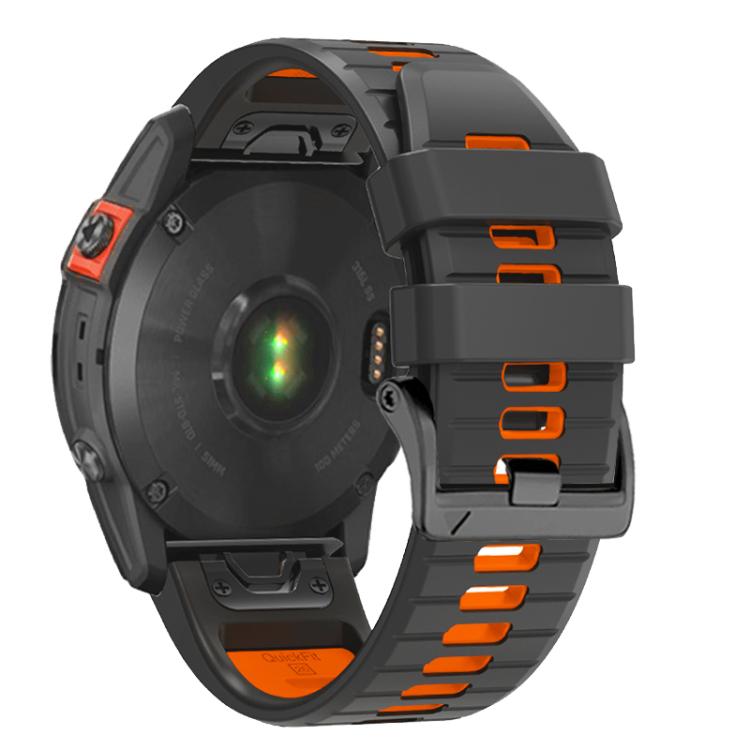 For Garmin 22mm Two Color Screw Buckle Quick Release Silicone Watch Band