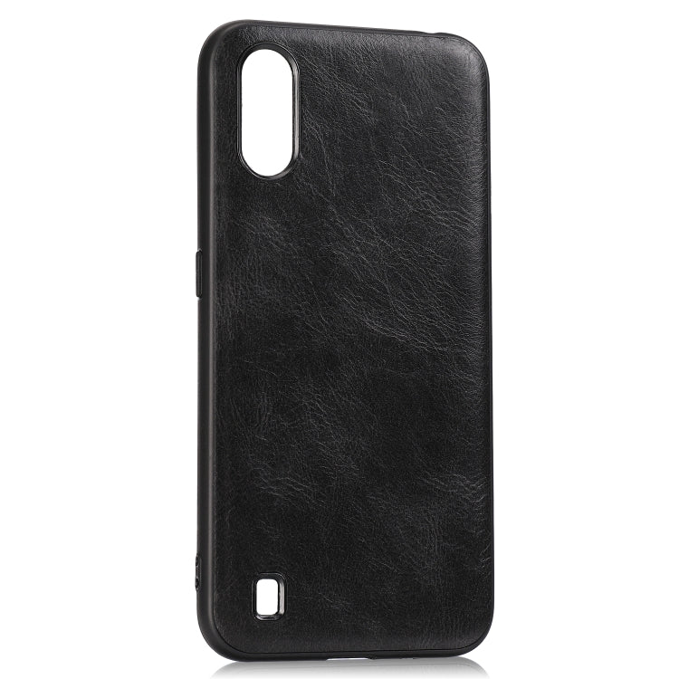 For Samsung Galaxy A01 / M01 Crazy Horse Textured Calfskin PU+PC+TPU Case
