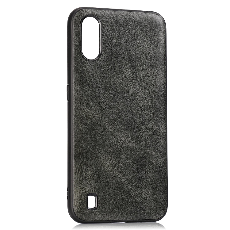 For Samsung Galaxy A01 / M01 Crazy Horse Textured Calfskin PU+PC+TPU Case