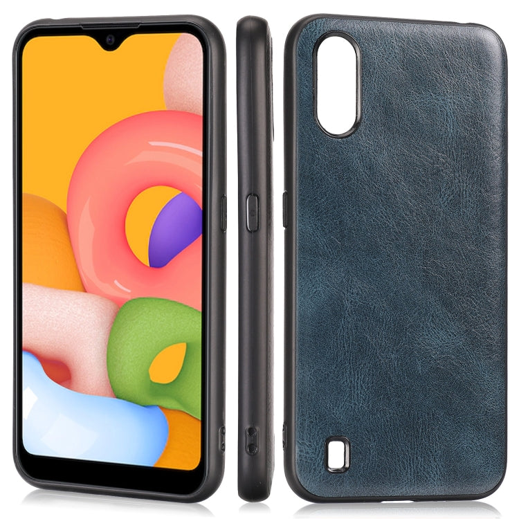 For Samsung Galaxy A01 / M01 Crazy Horse Textured Calfskin PU+PC+TPU Case