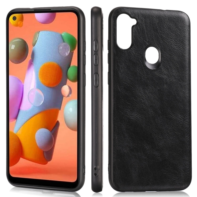 For Samsung Galaxy A11 / M11 Crazy Horse Textured Calfskin PU+PC+TPU Case