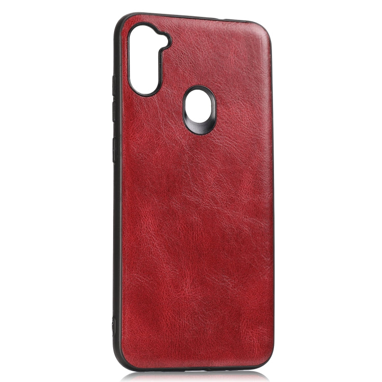 For Samsung Galaxy A11 / M11 Crazy Horse Textured Calfskin PU+PC+TPU Case