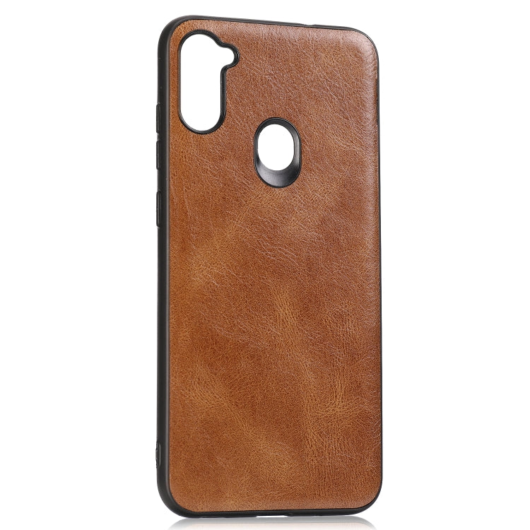 For Samsung Galaxy A11 / M11 Crazy Horse Textured Calfskin PU+PC+TPU Case